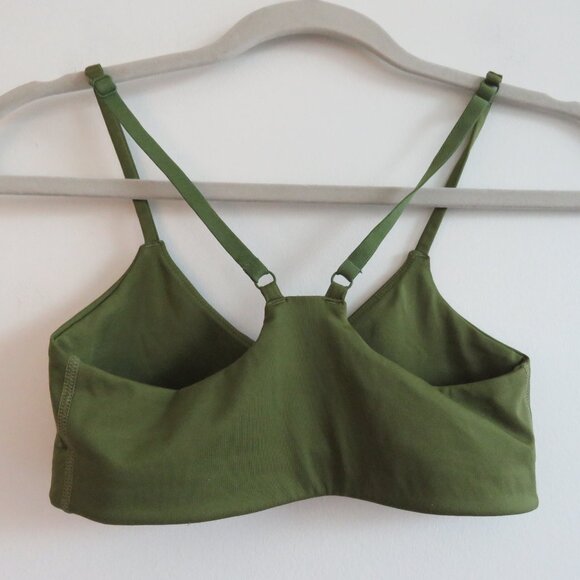 GIRLFRIEND COLLECTIVE V-Neck Bralette in Clover Green Sports Workout - XXS - Picture 7 of 12